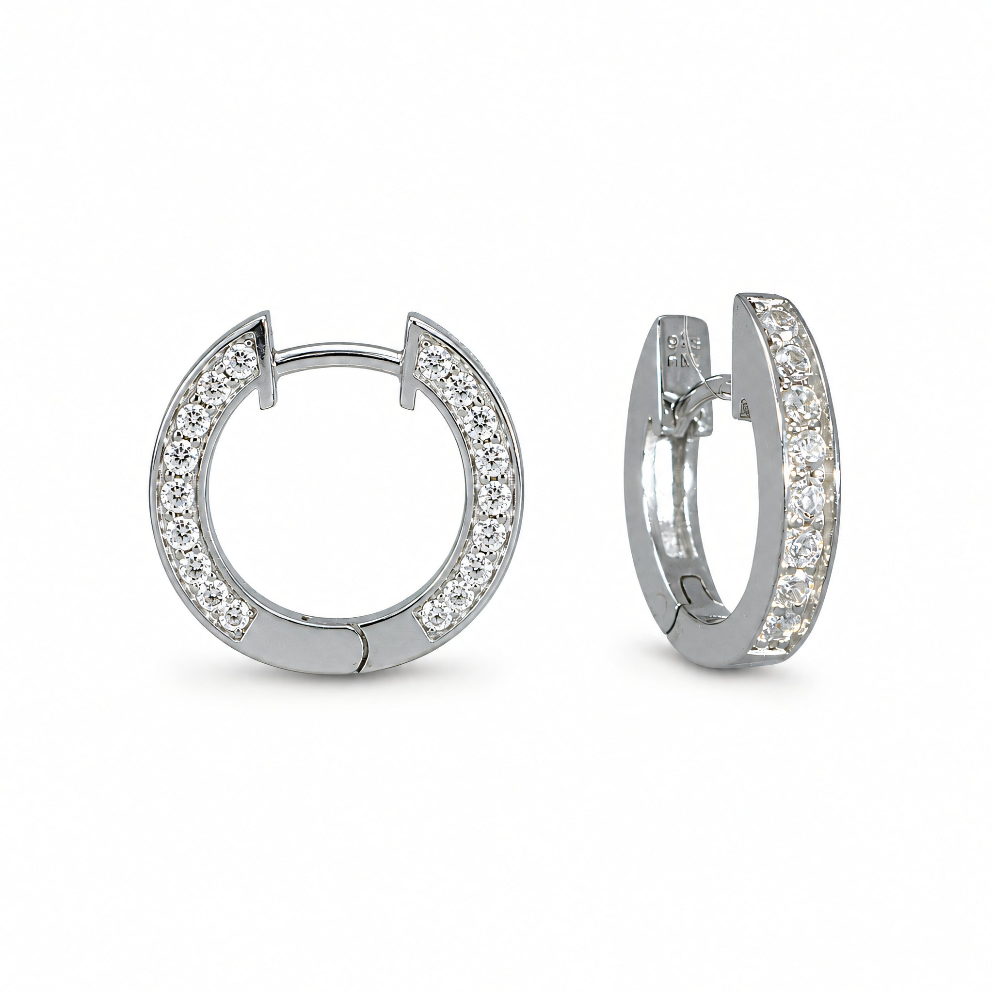 Creolen 925 Silber Zirkonia Frontbesatz Rhodiniert | Splendido Schmuck