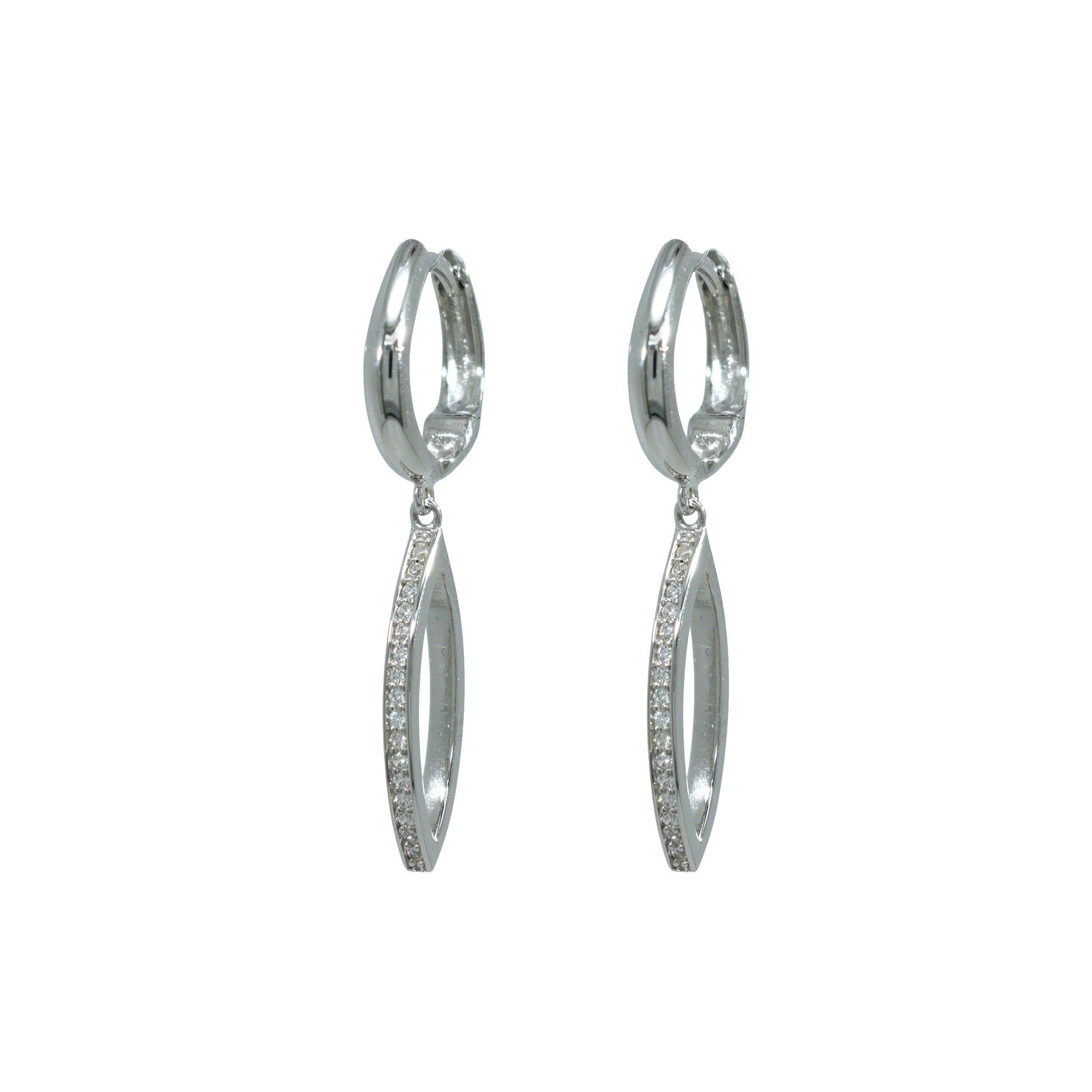 Creolen 925 Silber Marquise Anhänger Zirkonia – Splendido – photo produit