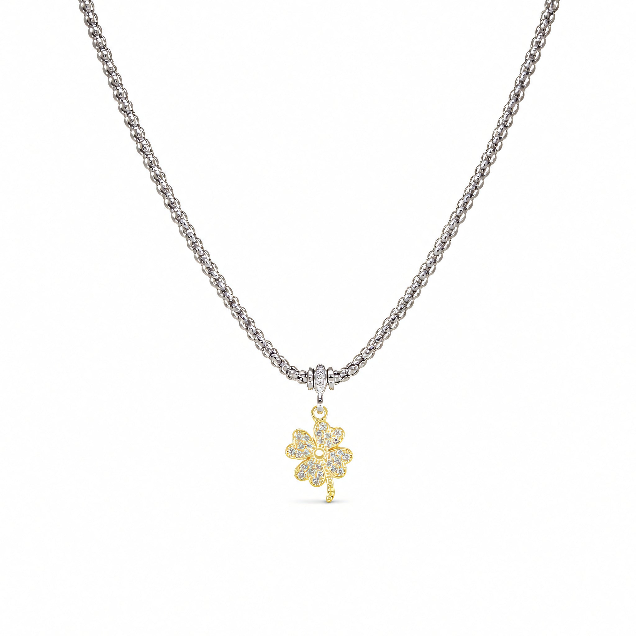 Halskette 925 Silber Kleeblatt Zirkonia – Splendido – photo produit