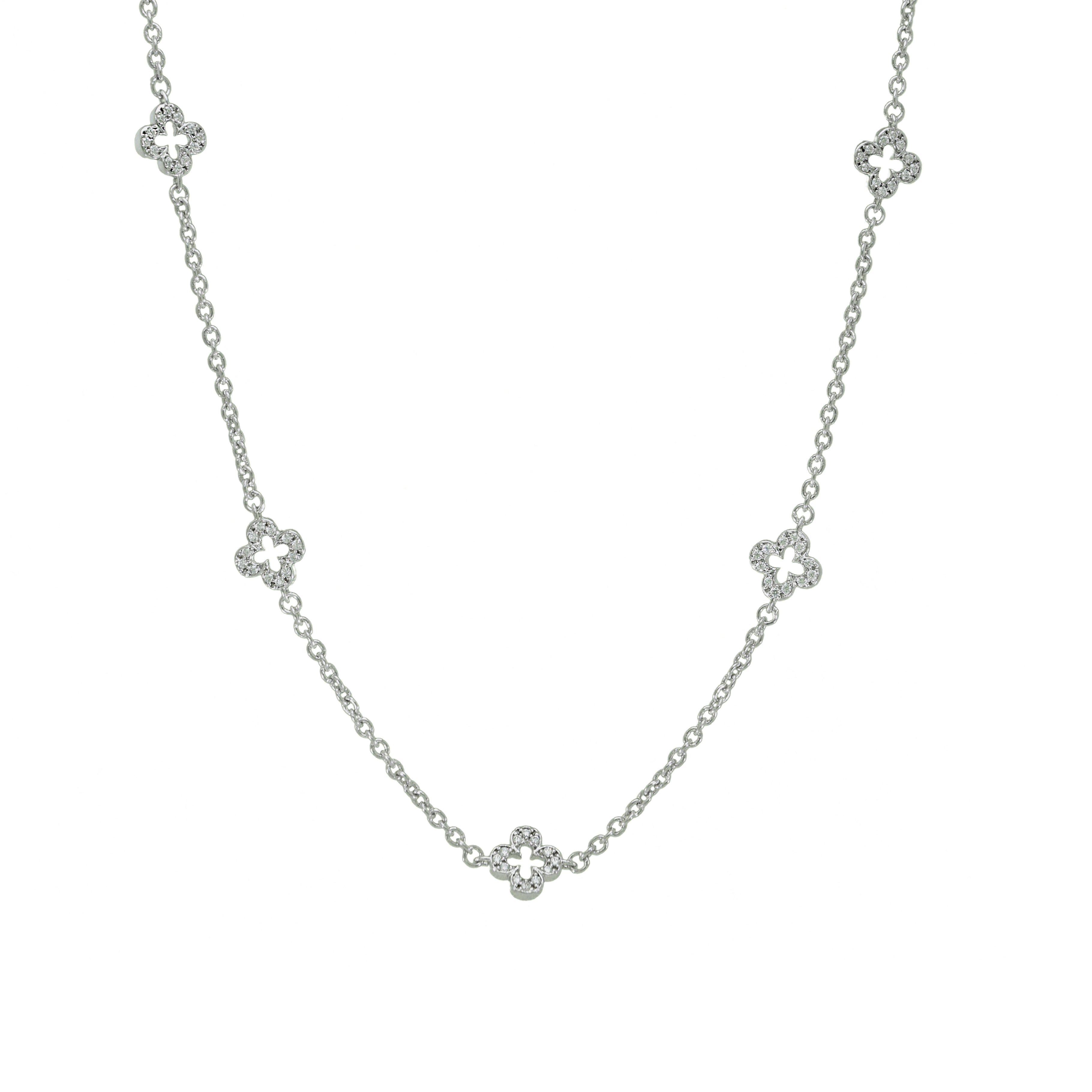Halskette 925 Silber Blüten Pavé Zirkonia – Splendido – foto producto