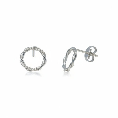 Ohrstecker 925 Silber Kreis Verdrehte Stränge | Splendido Schmuck