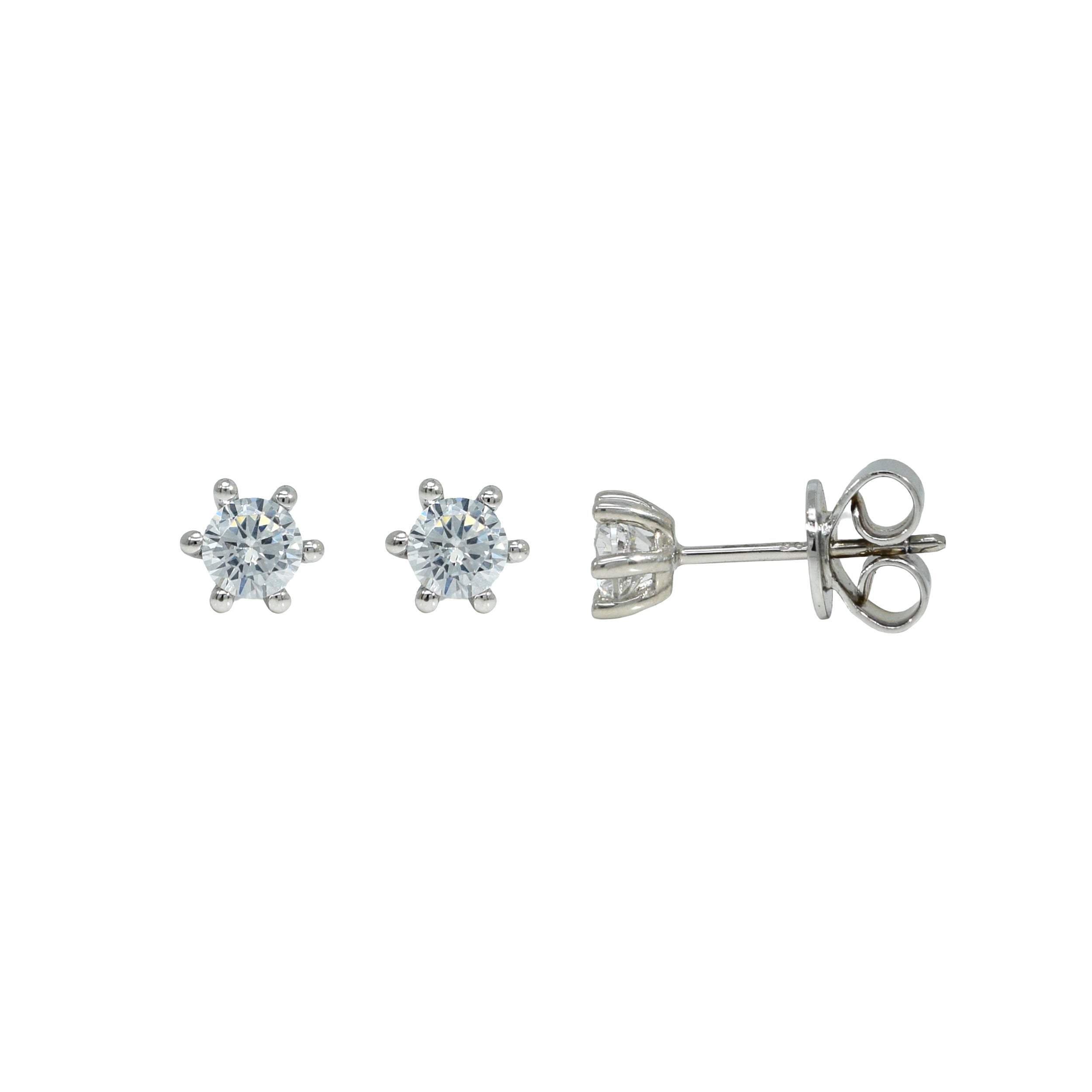 Ohrstecker 925 Silber Zirkonia Sechs-Krappen – Splendido – foto producto