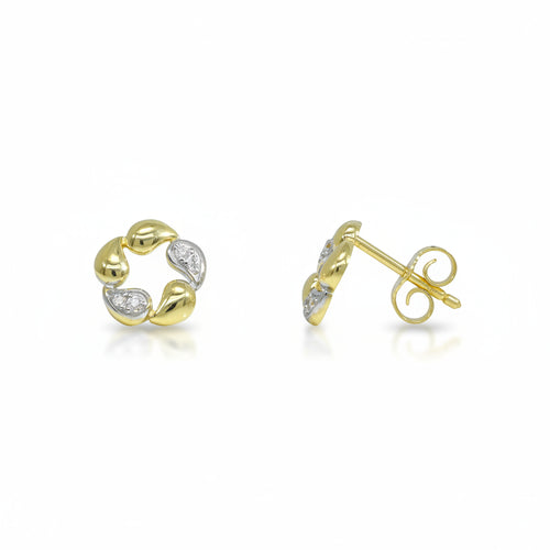 Ohrstecker 925 Silber Bicolor Tropfen Zirkonia | Splendido Schmuck