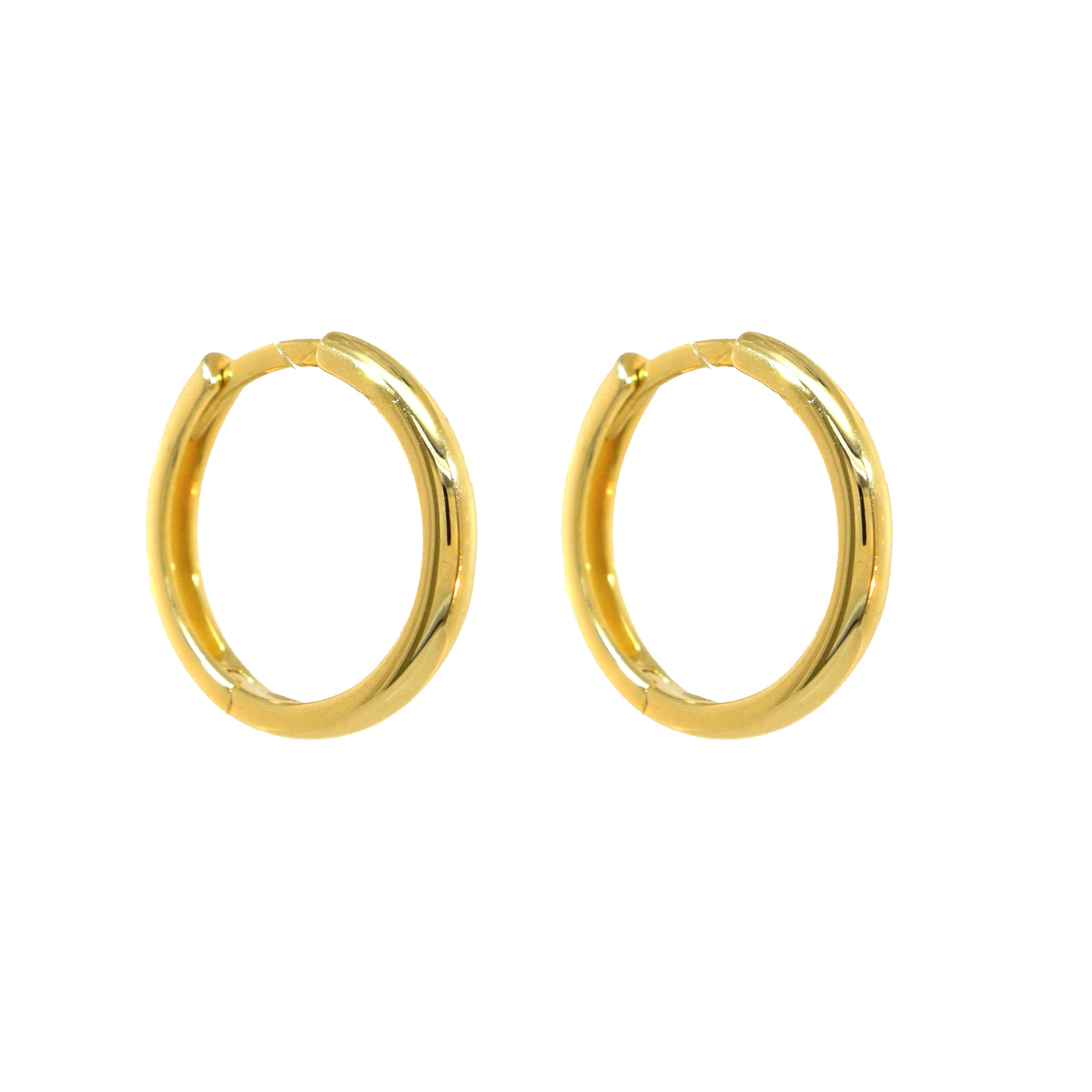 Creolen aus poliertem Gelbgold mit schlichtem Design

