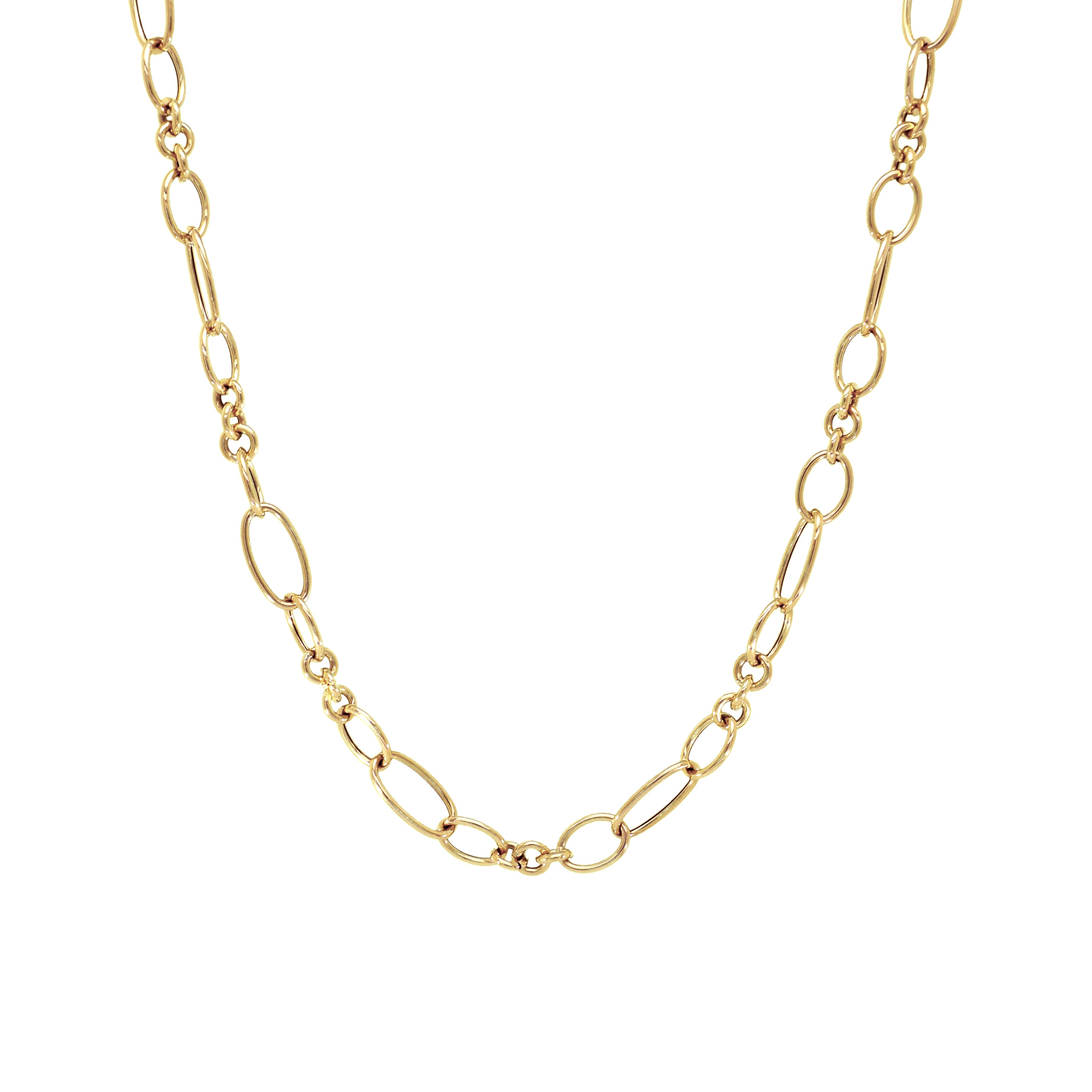 Goldkette mit ovalen Gliedern in modernem Design