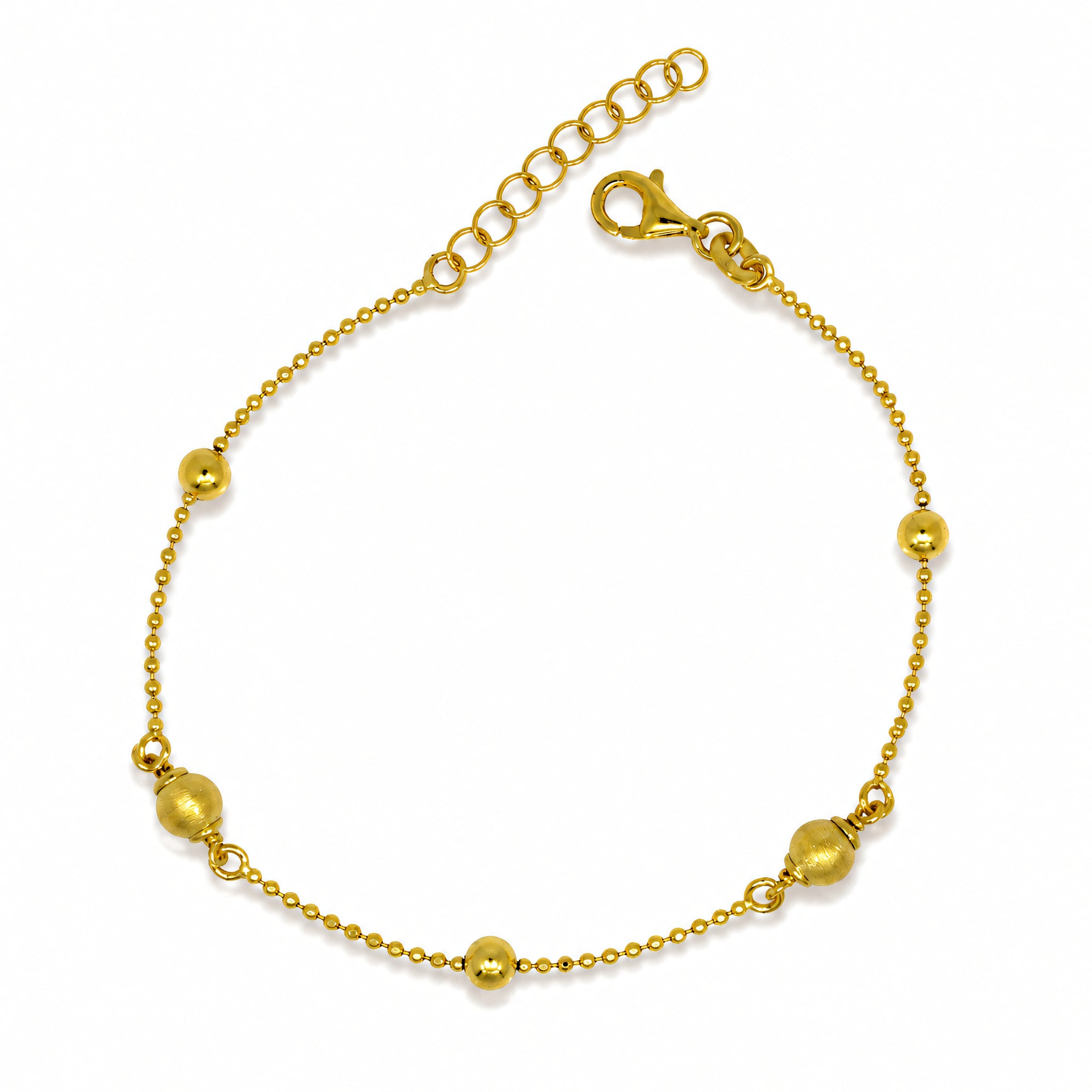 Armband 925 Silber Kugeln Filigrankette Matt Poliert | Splendido Schmuck