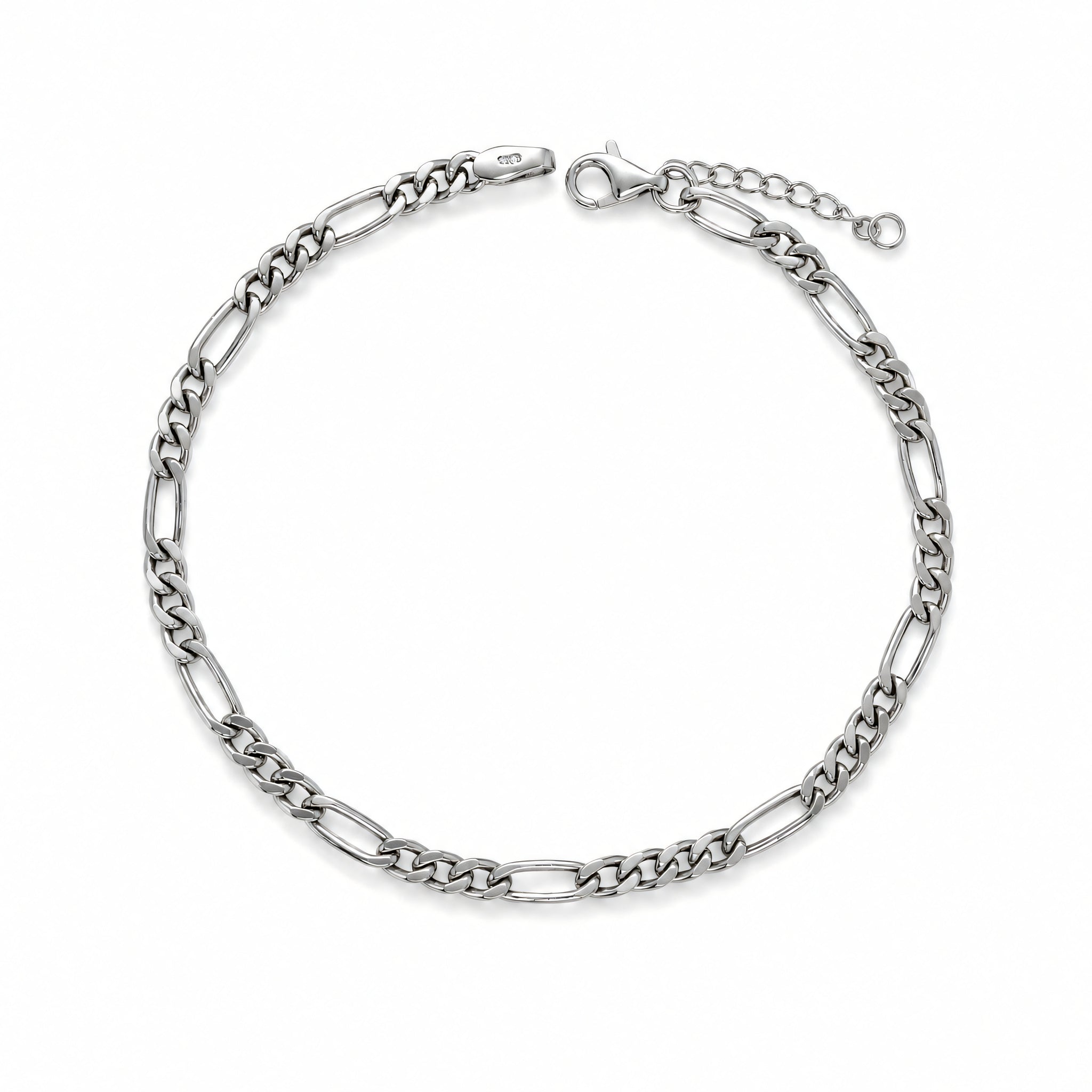 Armband 925 Silber Rhodiniert Figaro | Splendido Schmuck