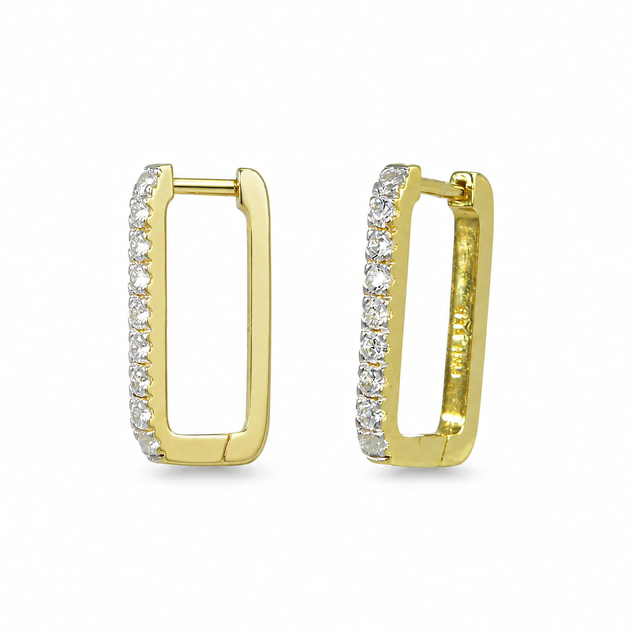 Creolen 925 Silber Rechteckig Zirkonia Pavé | Splendido Schmuck