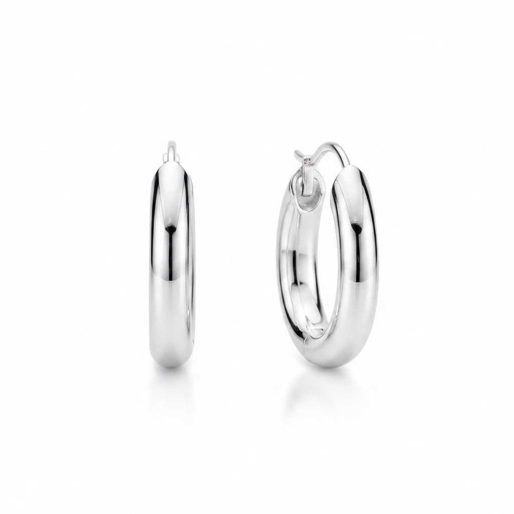 Creolen 925 Silber Rhodiniert Hoops Klassisch – Splendido – product photo