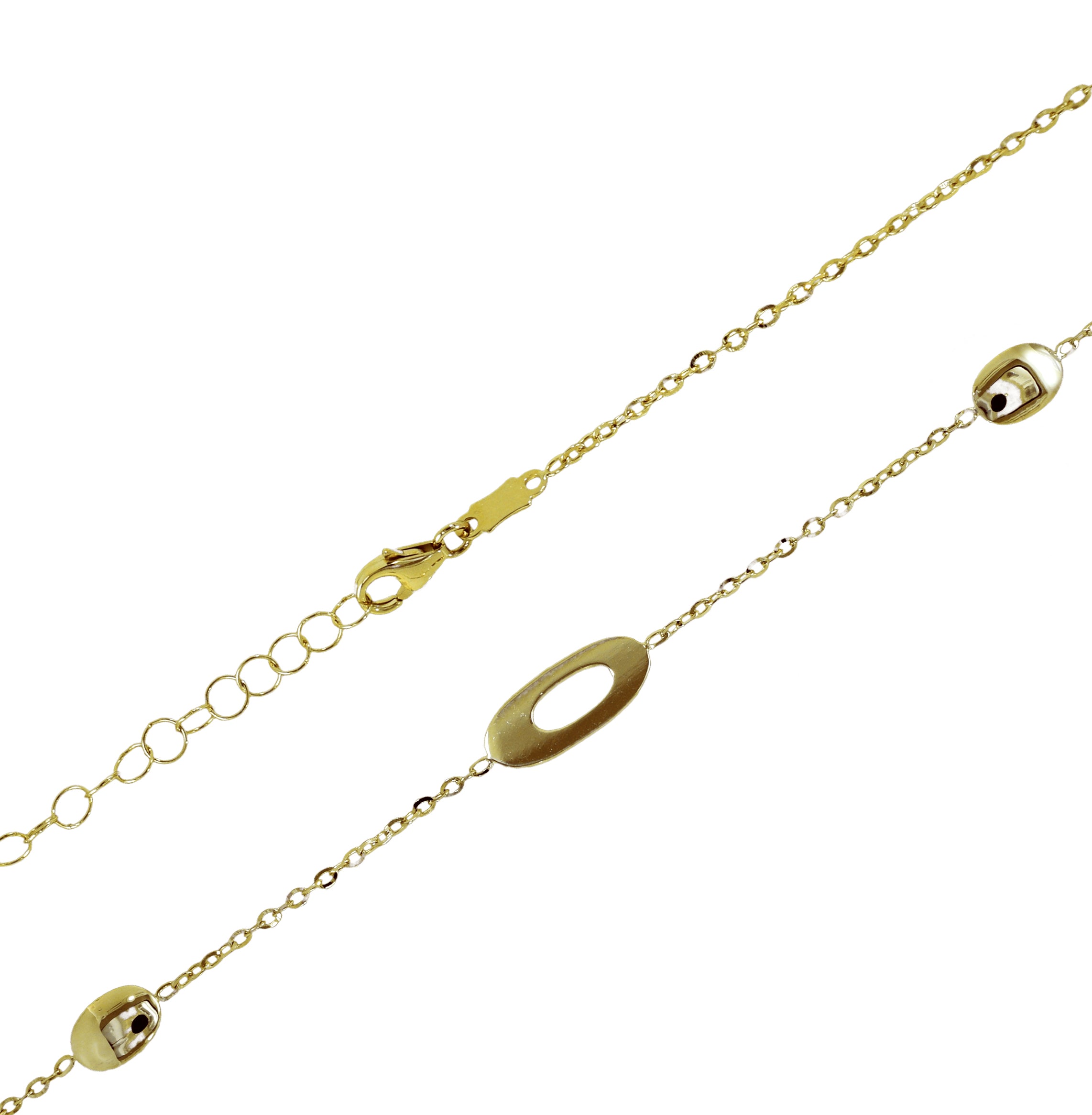 Detailansicht des Verschlusses und der Kettenglieder der Goldkette


