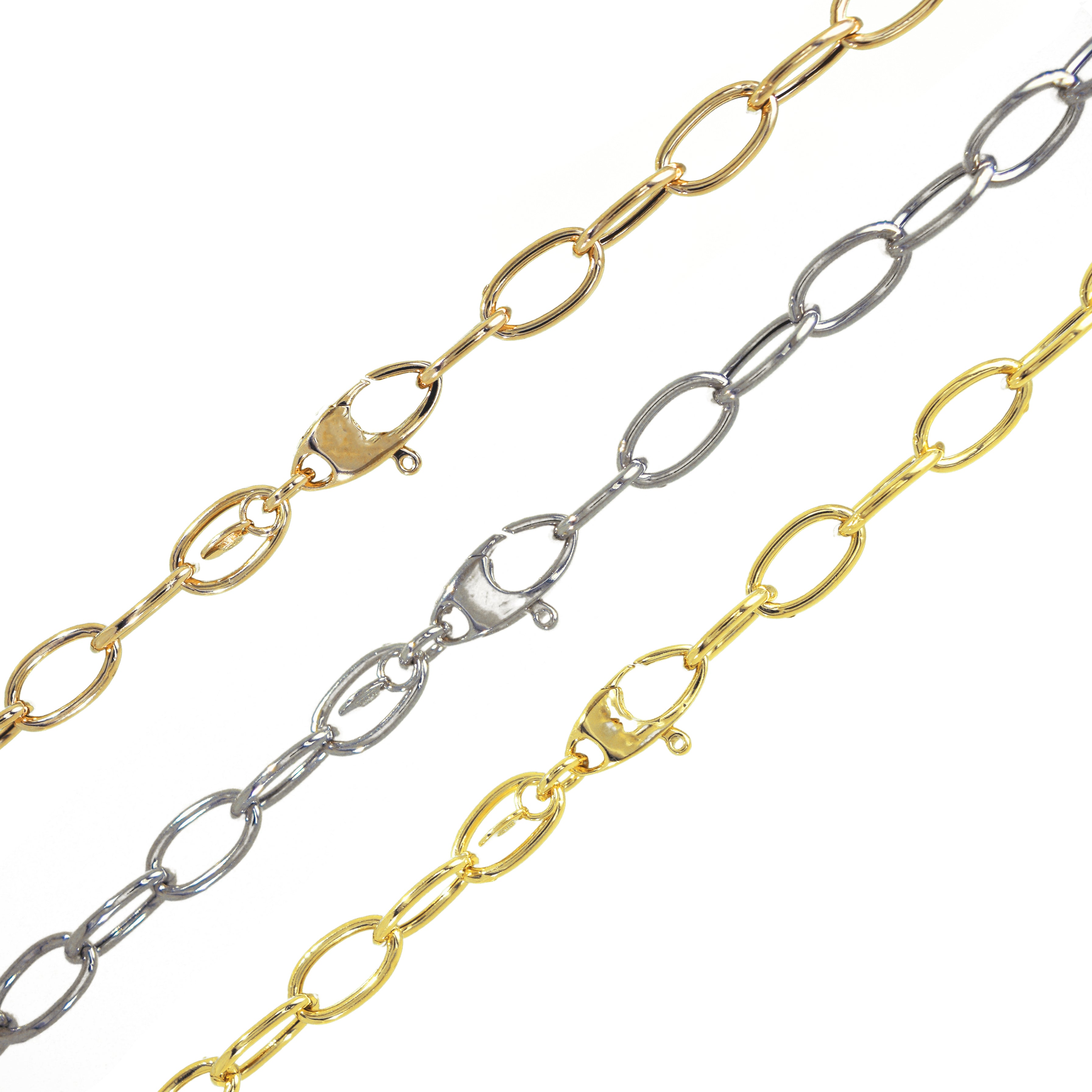 Silberkette mit feinen ovalen Gliedern im klassischen Design

