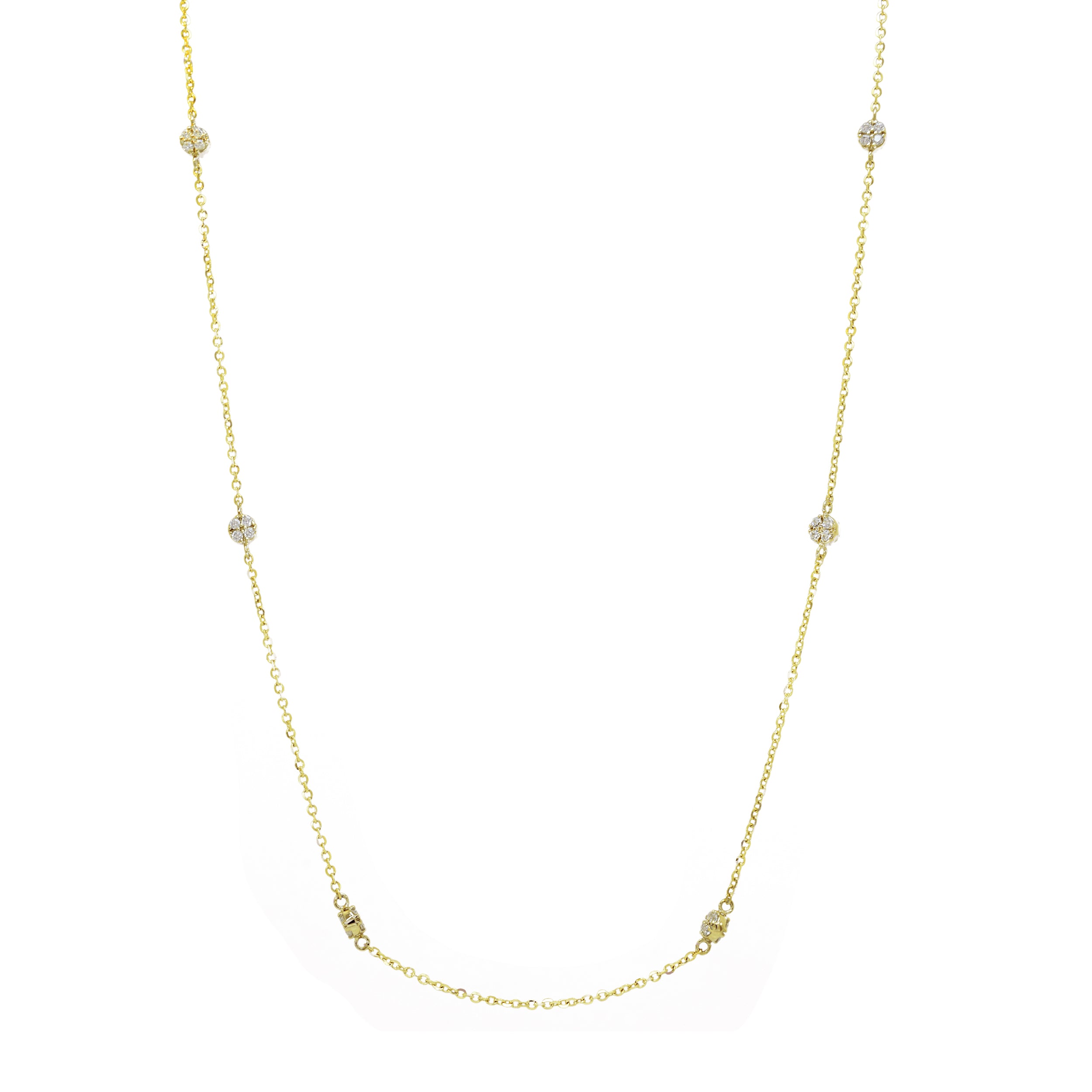 Kette aus 14 Karat Gold mit runden Zirkonia-Elementen

