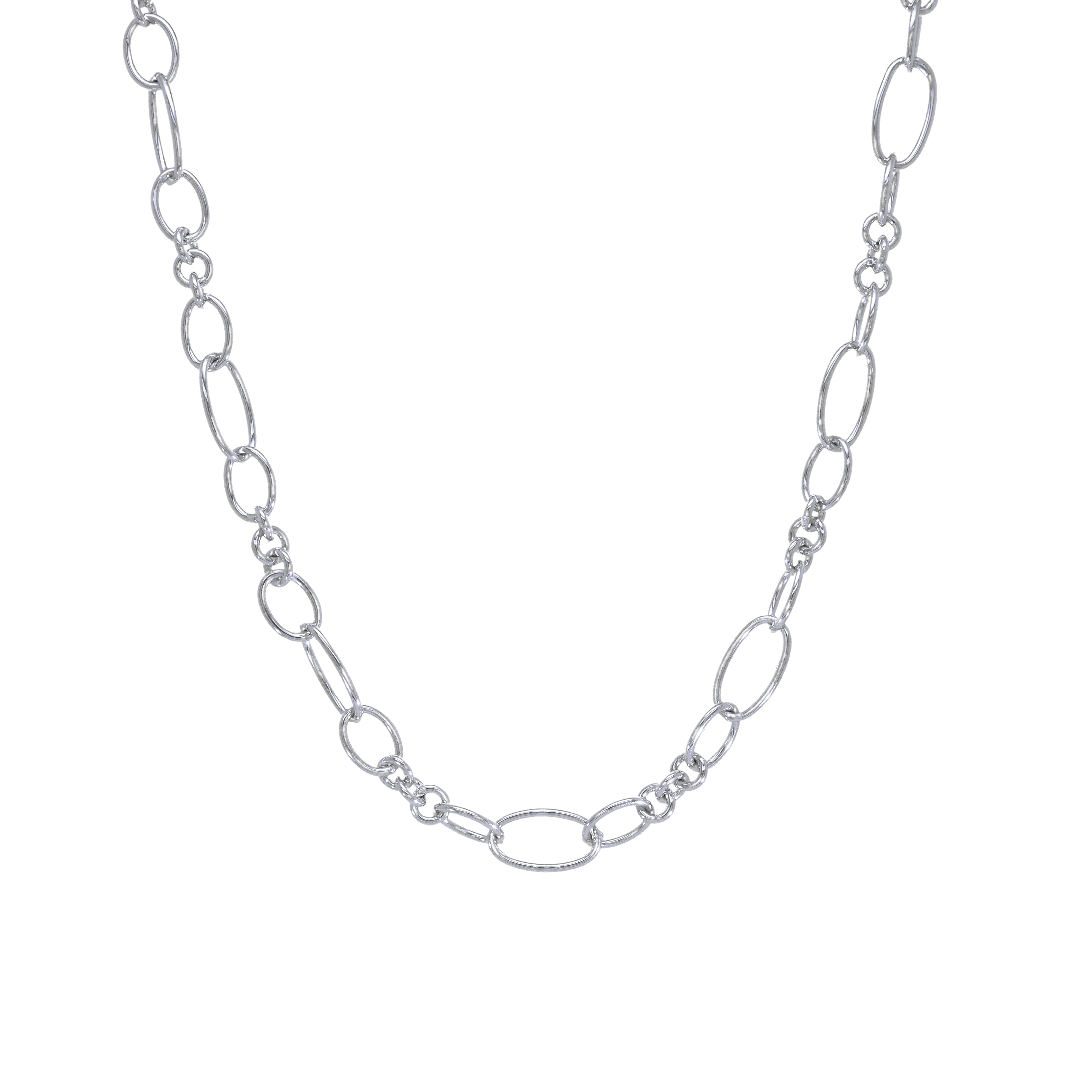 Silberkette mit ovalen, offenen Gliedern aus 925er Silber

