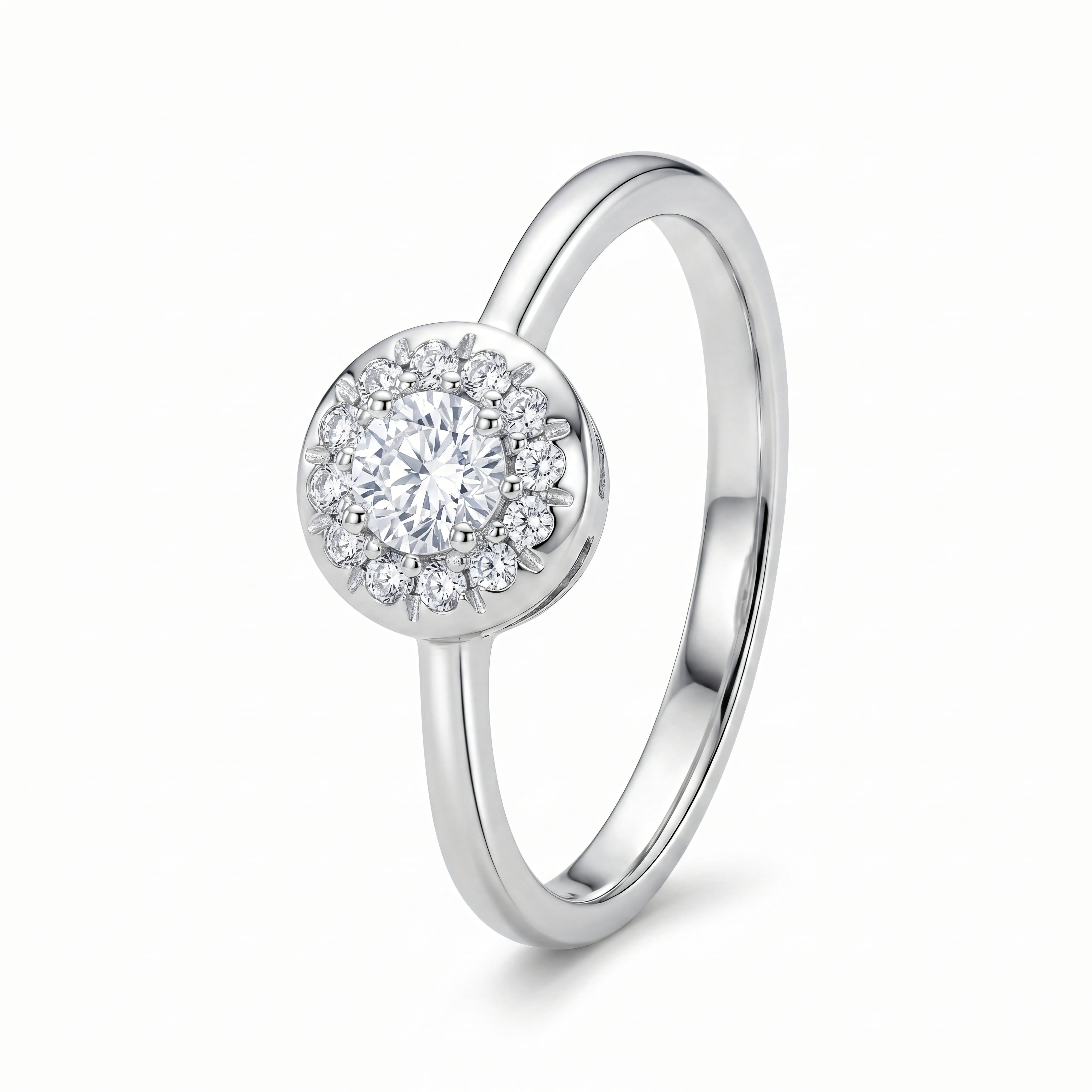 Ring 585 Weißgold Zirkonia rundum Pavé | Splendido Schmuck