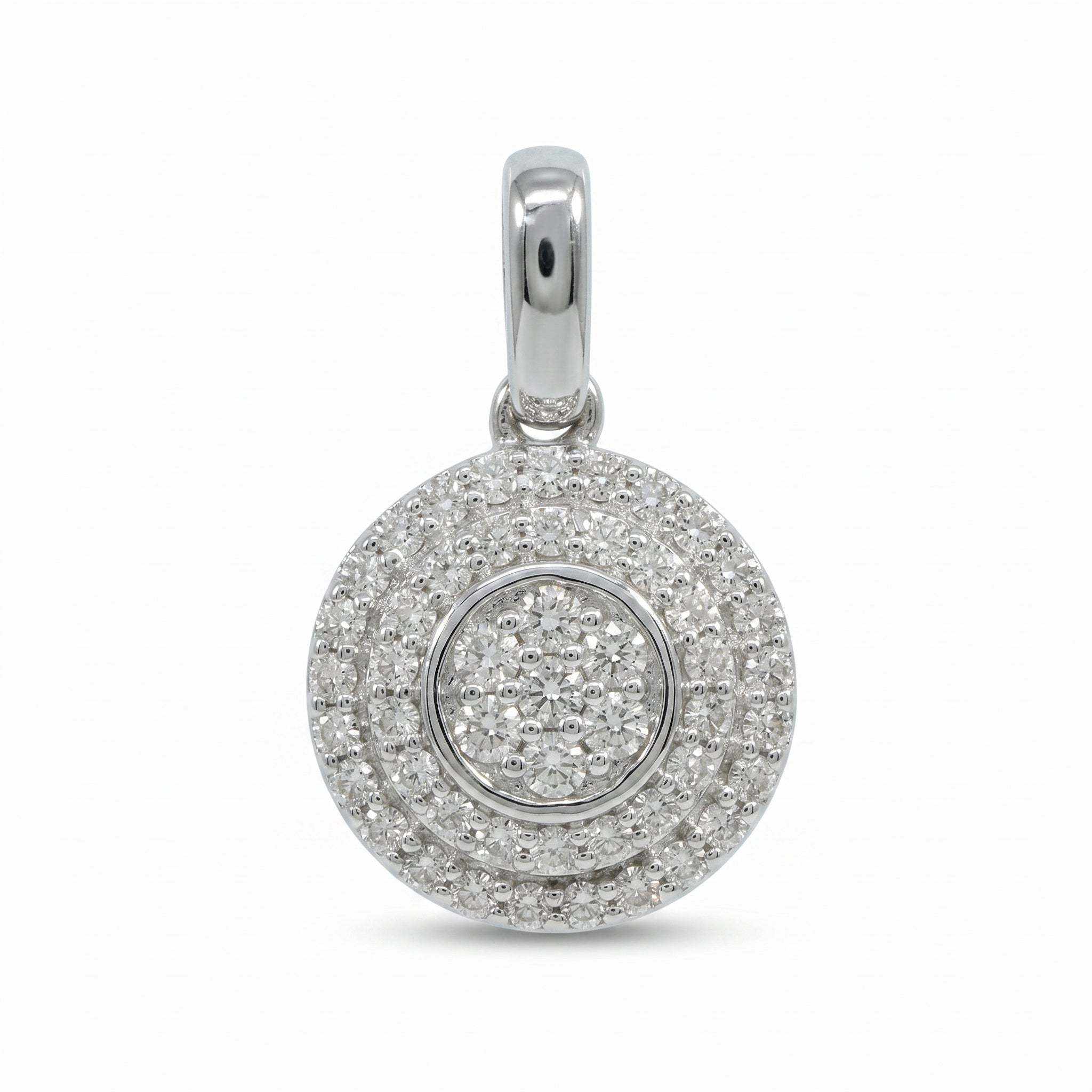 Anhänger 585 Weißgold voll gefasster Kreis mit Brillanten 0,18 ct – Splendido – zdjęcie produktu