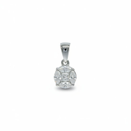 Anhänger 585 Weißgold kleiner Kreis mit Brillanten 0,20 ct | Splendido Schmuck