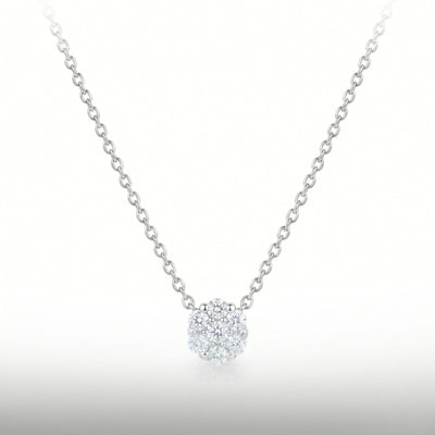 Halskette 585 Gold Zirkonia Blütenanhänger | Splendido Schmuck
