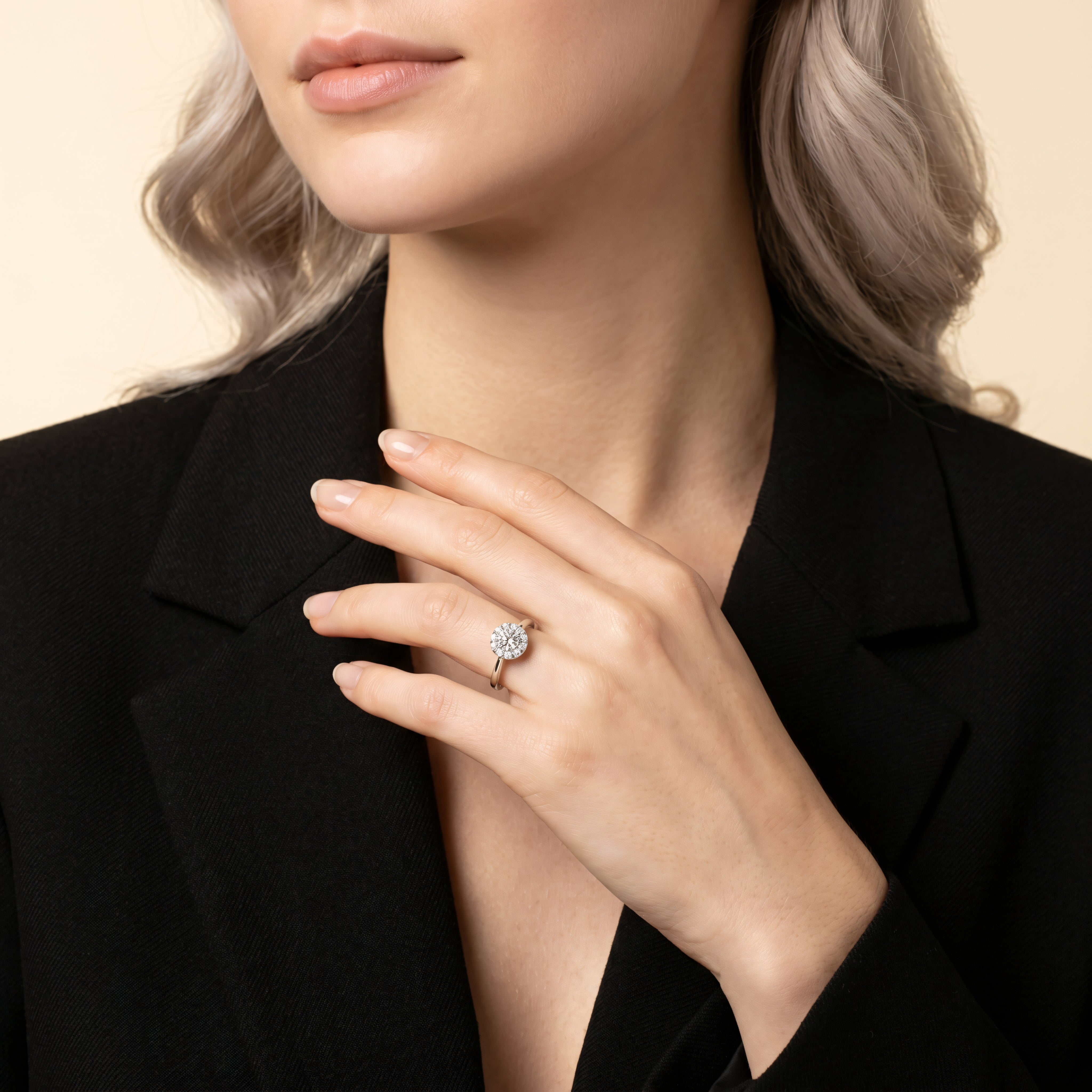 Ring 585 Weißgold Zirkonia rundum Pavé | Splendido Schmuck