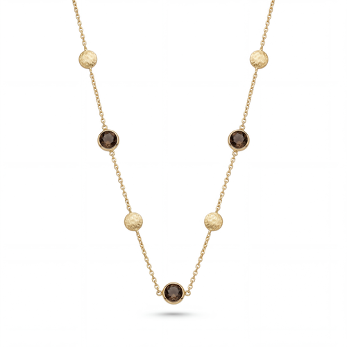 Collier 585 Gelbgold Rauchquarz facettiert | Splendido Schmuck