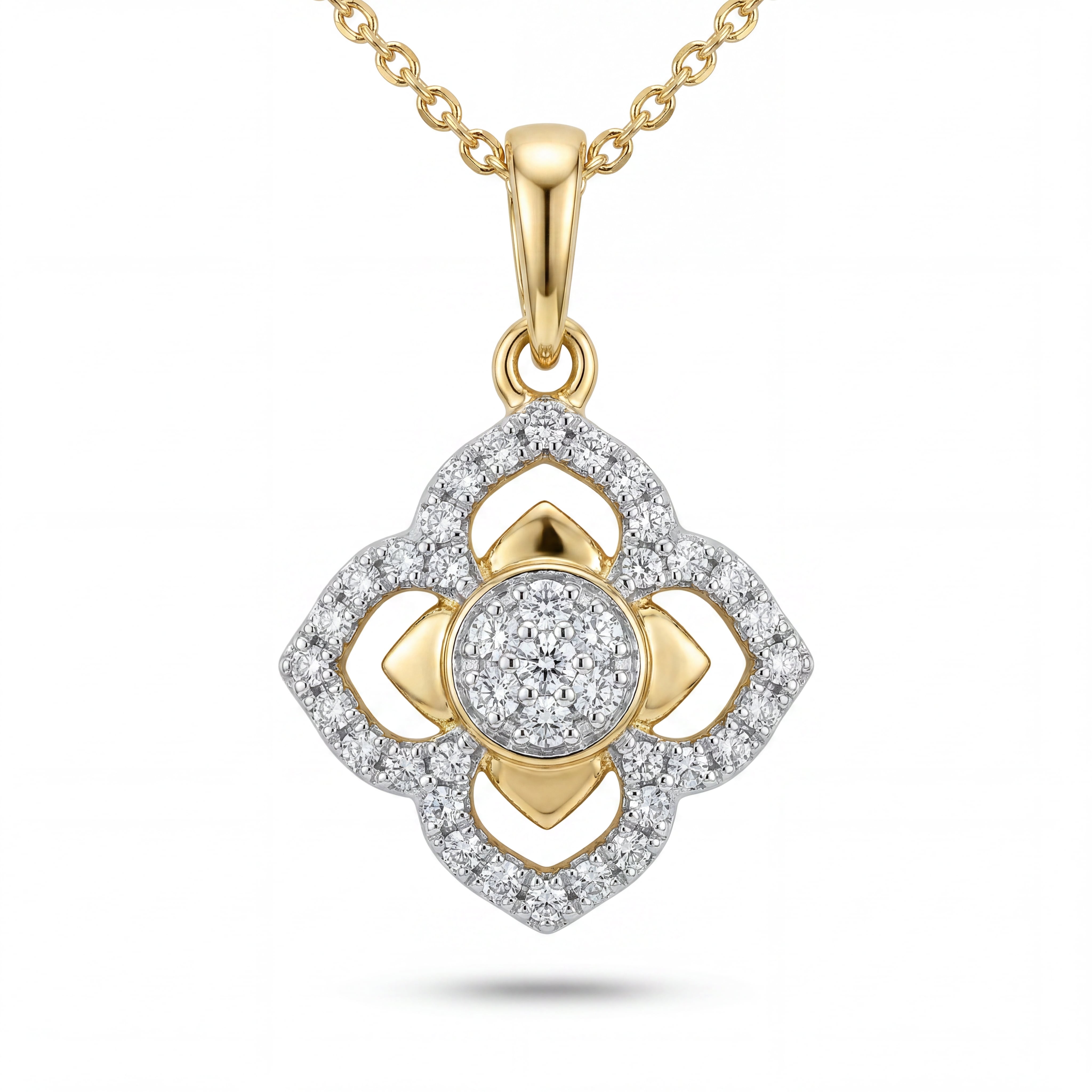 Collier 585 Gelbgold Anhänger mit Brillant 0,08 ct | Splendido Schmuck