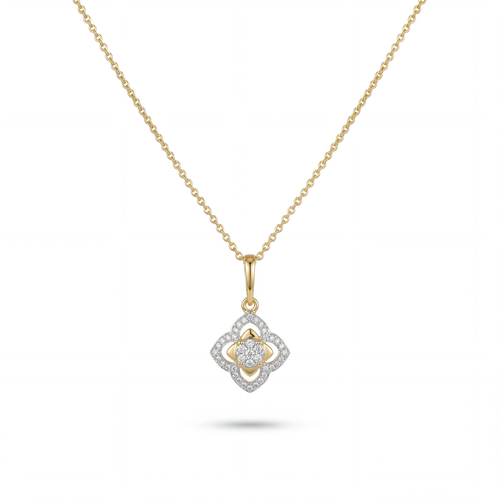 Collier 585 Gelbgold Anhänger mit Brillant 0,08 ct – Splendido – foto producto