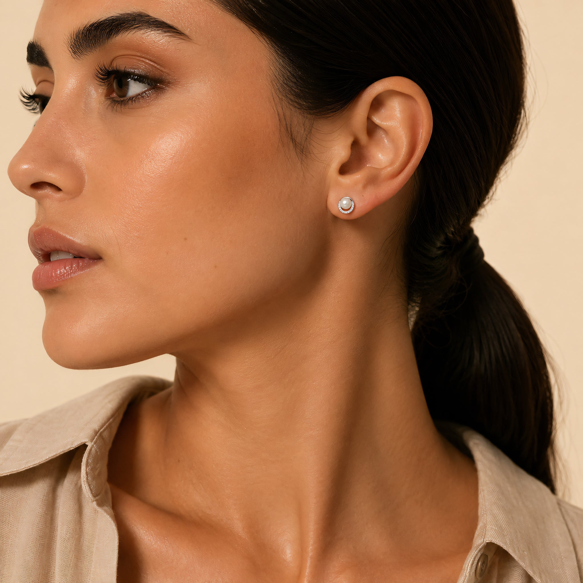 Ohrstecker 585 Gold Zirkonia Perle Kranz | Splendido Schmuck