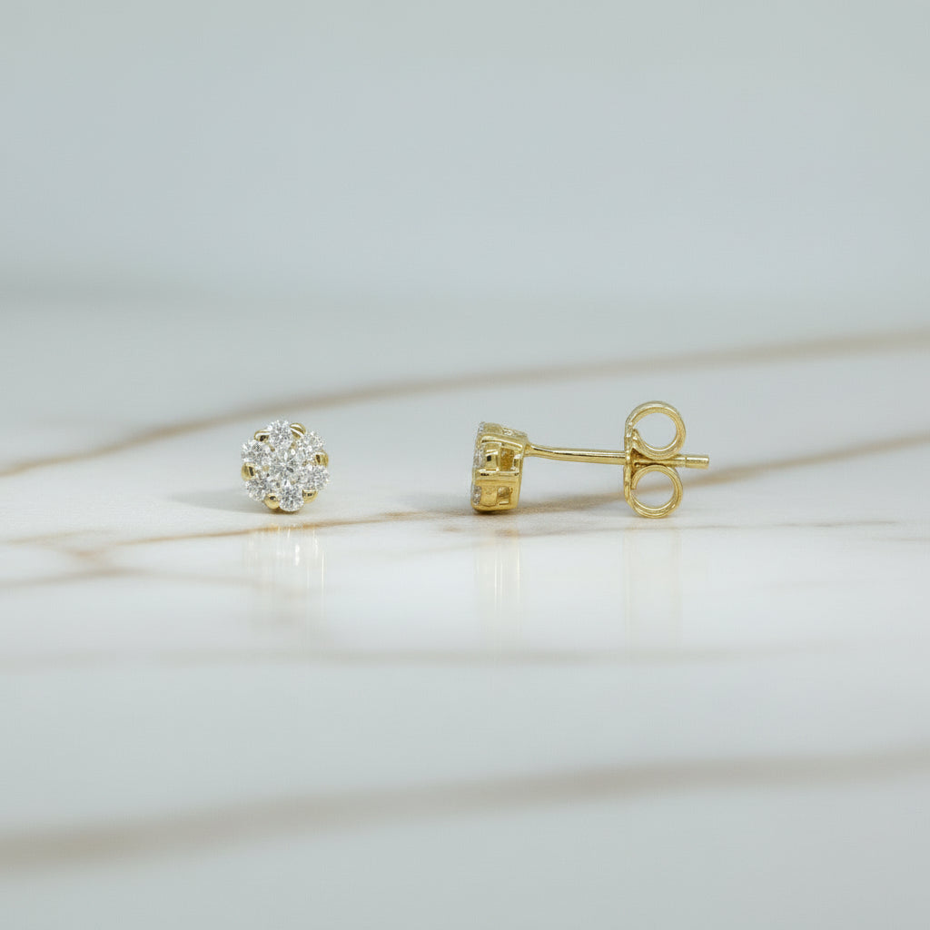 Ohrstecker aus Gelbgold mit rundem Brillanten