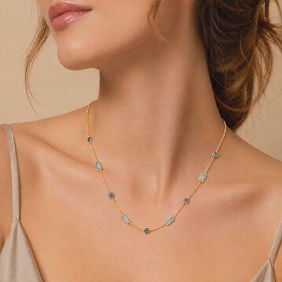 Halskette 585 Gelbgold Topas London Blue Station – Splendido – Produktvideo