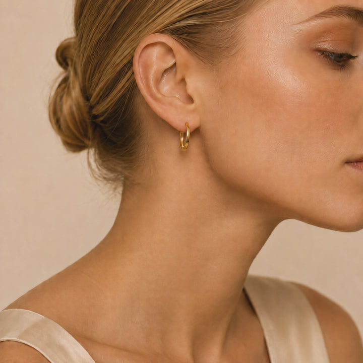 Ohrringe 585 Gelbgold Creolen oval Glanz – Splendido – Produktvideo