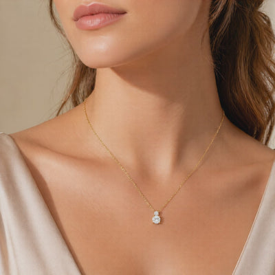 Collier 585 Gelbgold Zirkonia-Anhänger in 4-Krappen-Fassung – Splendido – Produktvideo