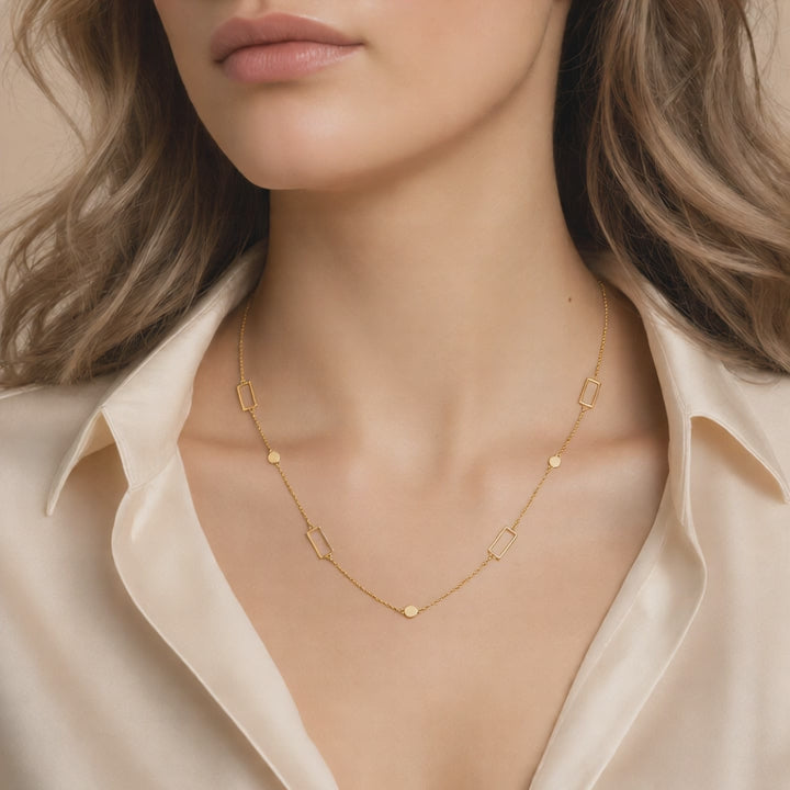 Collier 585 Gelbgold rechteckige Elemente – Splendido – Produktvideo