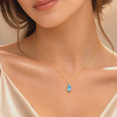 Collier 585 Gelbgold Topas-Anhänger mit Zirkonia – Splendido – Produktvideo
