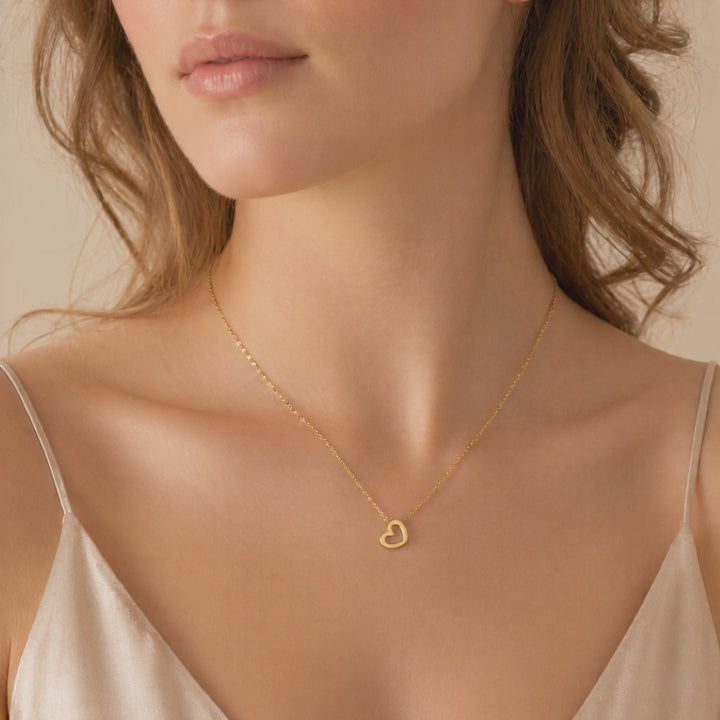 Collier 585 Gelbgold Herz-Anhänger offen – Splendido – Produktvideo