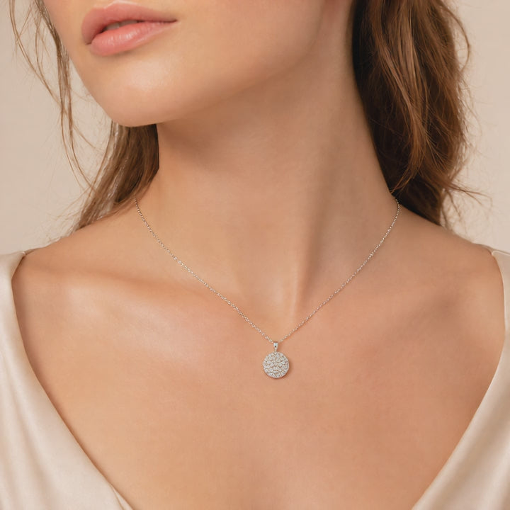 Halskette 585 Weißgold Zirkonia Pavé Kreis – Splendido – Produktvideo