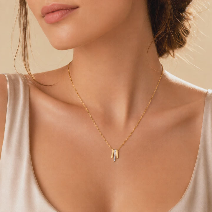 Halskette 585 Gelbgold Zirkonia bewegliche Anhänger – Splendido – Produktvideo