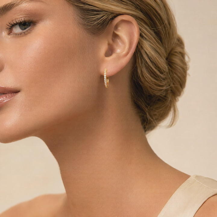 Creolen 585 Gold Zirkonia einreihig – Splendido – Produktvideo