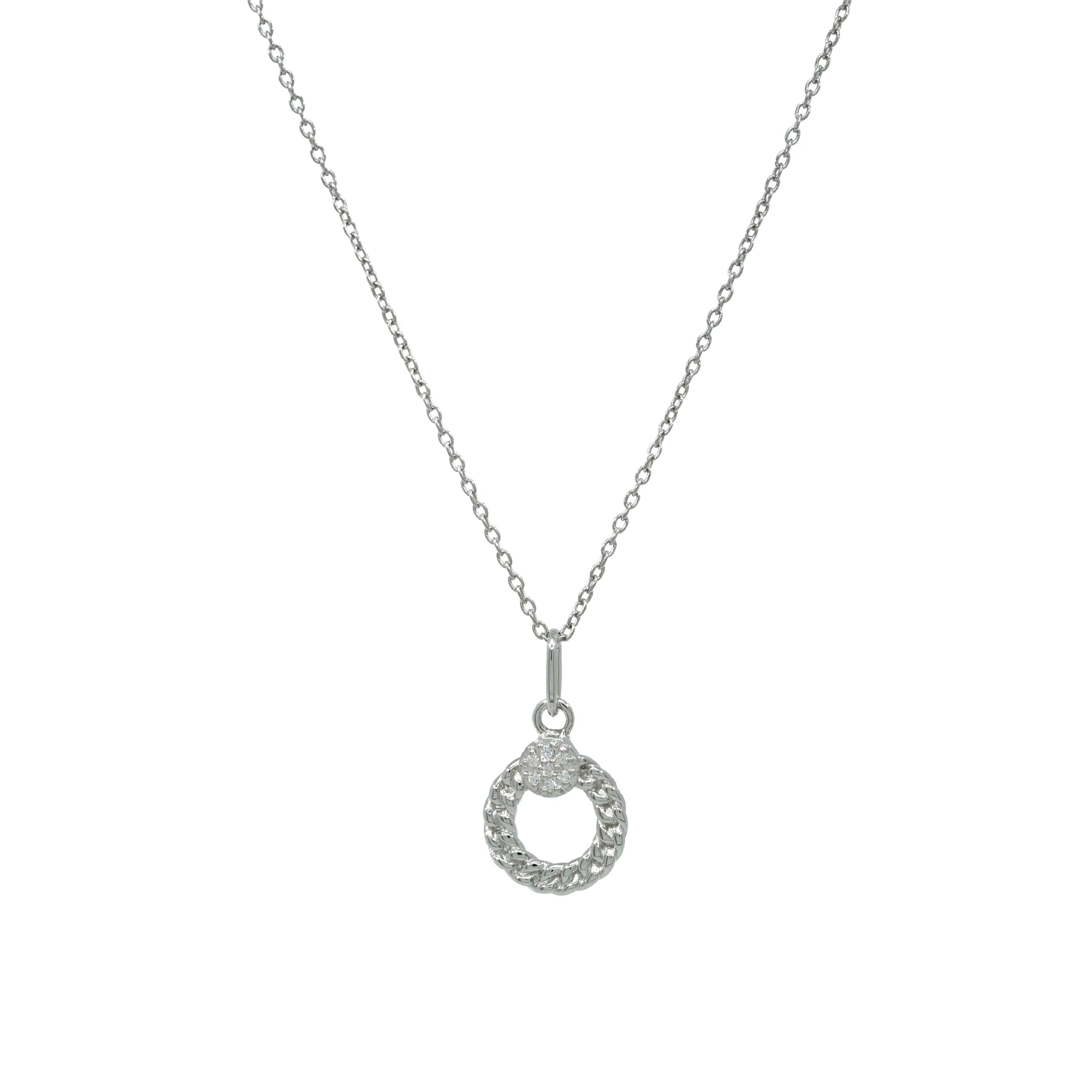 Collier 925 Silber Panzerkreis Pavé Anhänger – Splendido – product photo