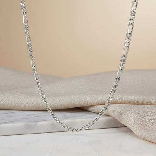 Halskette 925 Silber Figarokette Rund Oval Glieder | Splendido Schmuck