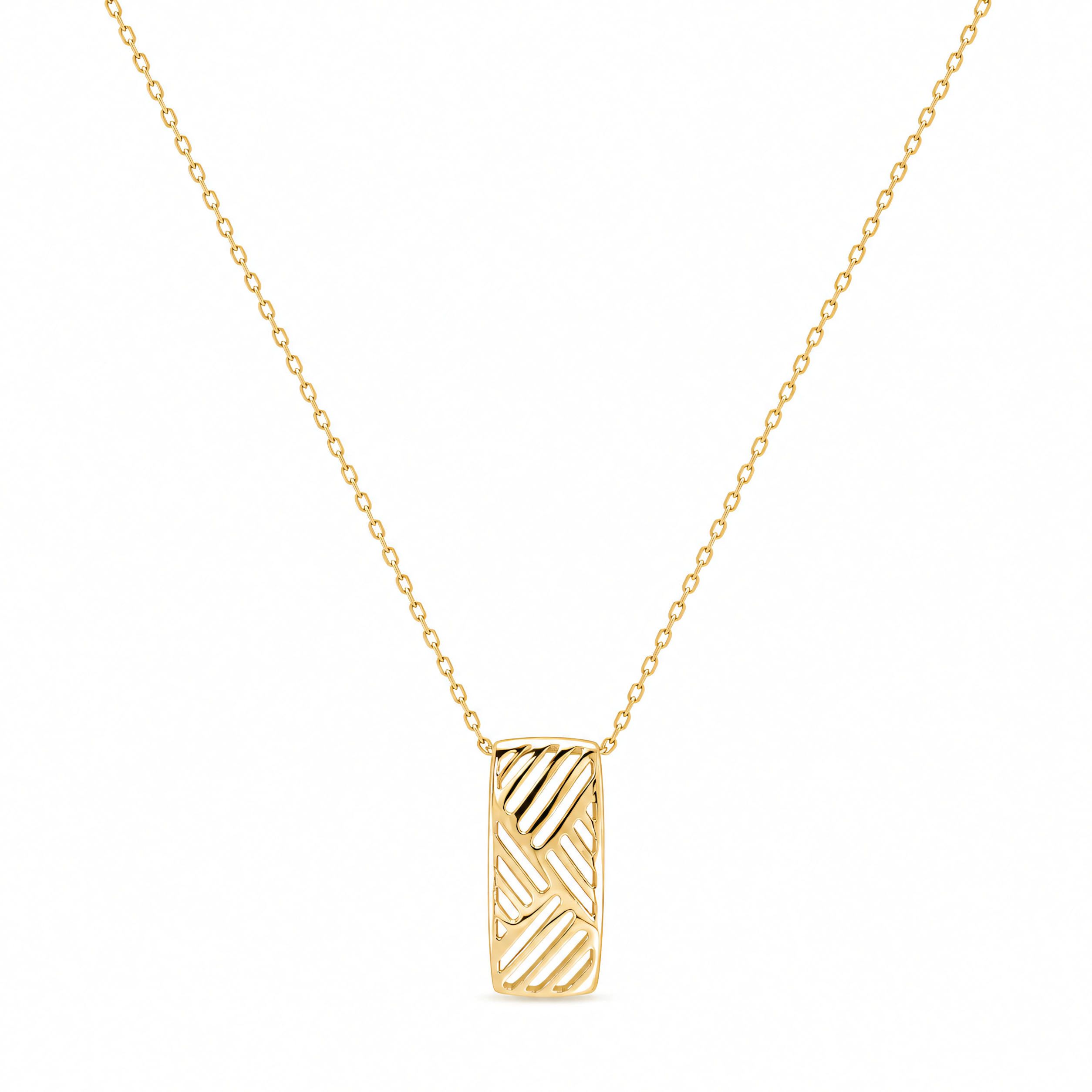 Ketting 585 geelgoud, geometrisch met uitsparingen | Splendido Jewelry