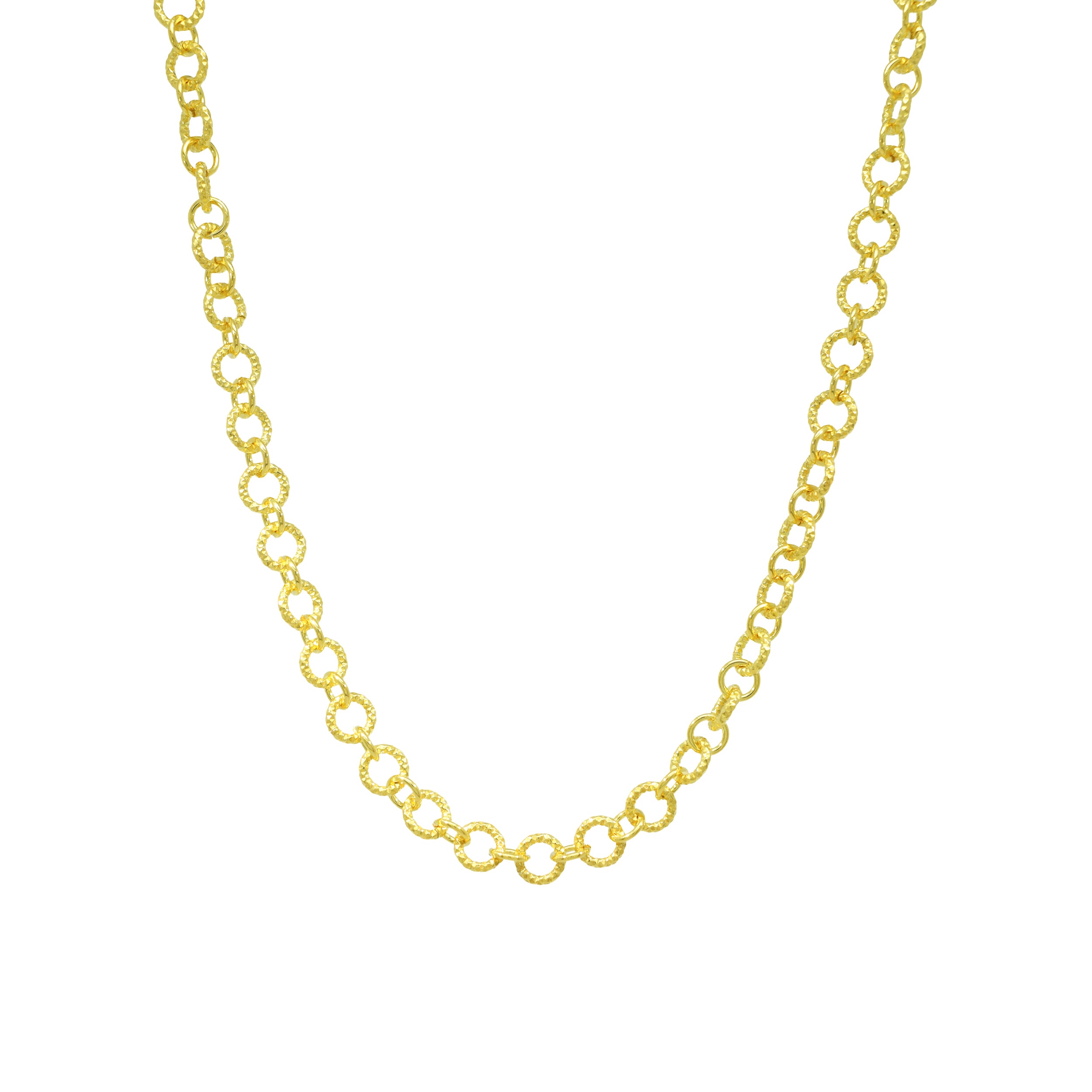 Halskette 925 Silber Vergoldet Gliederkette Strukturiert – Splendido – product photo
