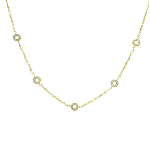 Halskette 925 Silber Vergoldet Zirkonia Kreise – Splendido – product photo